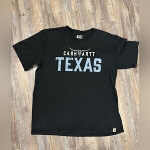 Carhartt Texas Graphic T-Shirt Men's Large Relaxed Fit Black Short Sleeve